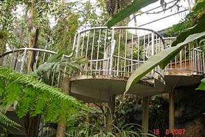 stainless steel handrail at botanical gardens