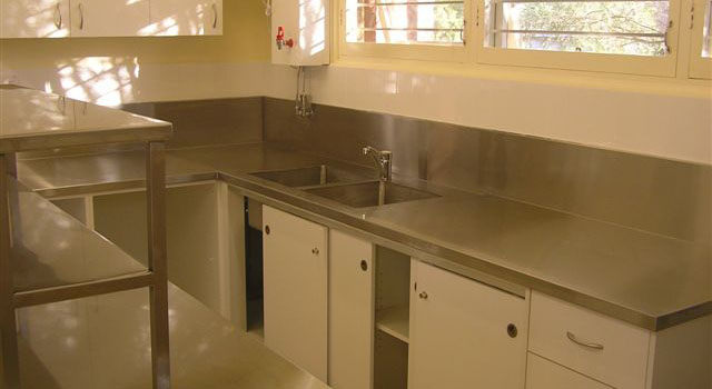 stainless steel kitchen bench tops